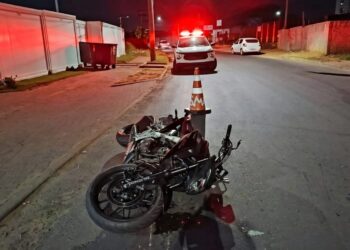 Moto acidentada em Cachoeirinha