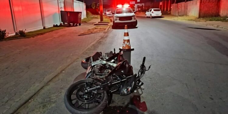 Moto acidentada em Cachoeirinha