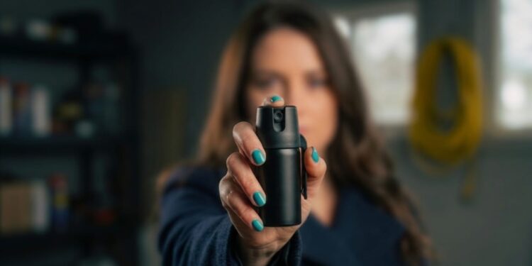 mulher com spray