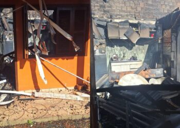 Incêndio na casa de Bombeiro.