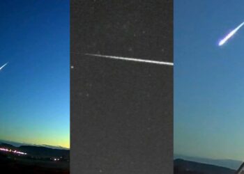 Meteoro cruzando o céu de Santa Maria