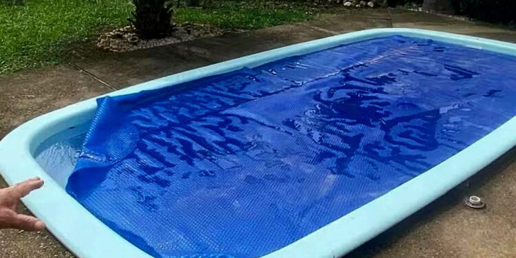 Piscina cheia em Segredo.
