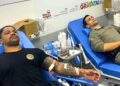 Policiciais doando sangue em Gravataí