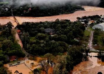 Área inundada após chuvas